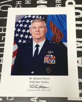 Signed 11.  5”x8.  5” Photo Richard Meyers Fmr Chairman Of The Joint Chiefs Of Staff