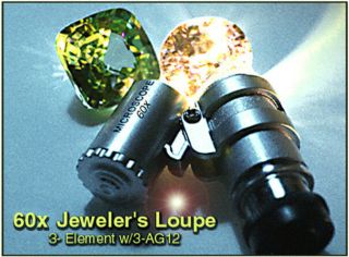 3 Element Hastings Triplet 60x Illuminated Jeweler 