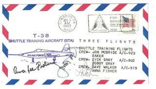 Anna Lee Fisher,  Jon Mcbride,  Dave Walker Astronaut Autographs On Cover