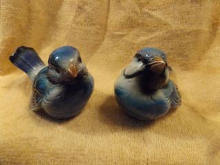 Vintage Goebel Blue Birds Figurines West Germany Porcelain Set Of 2 Cv72 Cv73