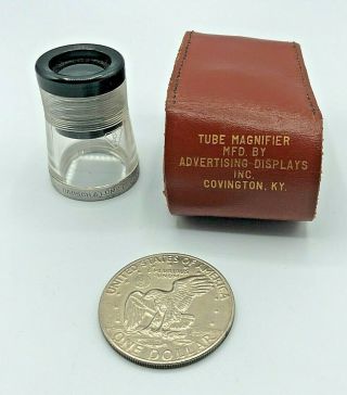 Vintage Bausch & Lomb 7x Magnifier Loupe W/ Leather Case Great Shape
