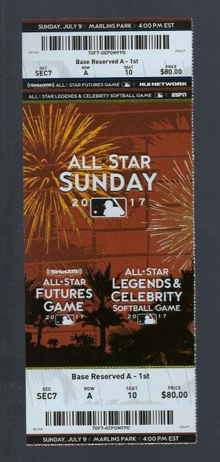 2017 Baseball All - Star Sunday Futures Full Ticket - - Yoan Moncada