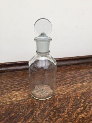 Vintage British Small Glass Laboratory Apothecary Bottle