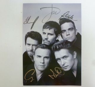 Take That Hand Signed 6 X 8 Approx Photo Of All 5 Members