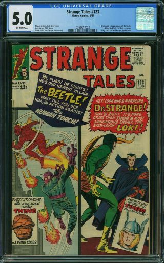 Strange Tales 123 - Cgc 5.  0 (first Appearance Of Beetle) Spider - Man Villian