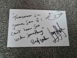 Signed Danny John - Jules Doodle And Red Dwarf Quote Charity The Cat
