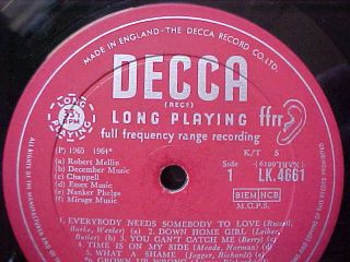 The Rolling Stones No.  2 Decca Records 1964.  Mono Lk 4661 Ffrr England Import