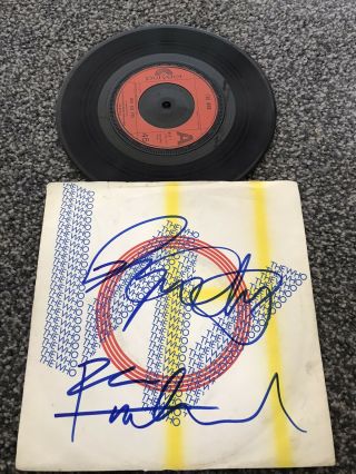 Hand Signed The Who 7” Vinyl Record By Pete Townshend & Roger Daltrey