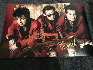 Hand Signed Green Day Photo By Tre Cool,  Billie Joe Armstrong & Dirnt