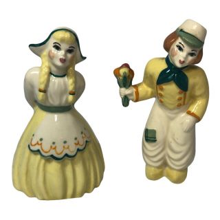 Vintage Ceramic Dutch Boy And Girl Kissing Figurines