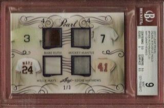 Babe Ruth Bat Barrel Mickey Mantle Willie Mays Matthews Jersey Card Bgs 9 D1/3