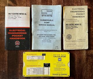 1975 Square D Company Motor Data Calculator,  2 Electrical Eng.  Pocketbooks
