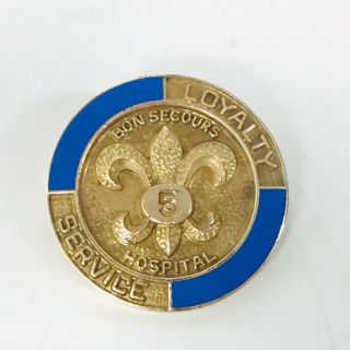 Vintage Bon Secours Hospital Gold Filled Pin 5 Years Loyalty Service
