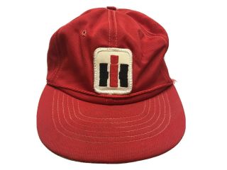 Vintage Ih Snapback Trucker Hat Patch Cap K Products Made In The Usa Red Logo