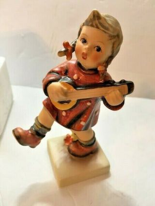 Goebel Hummel Germany 5 " Figurine 86 Happiness Girl Playing Banjo Tmk 6