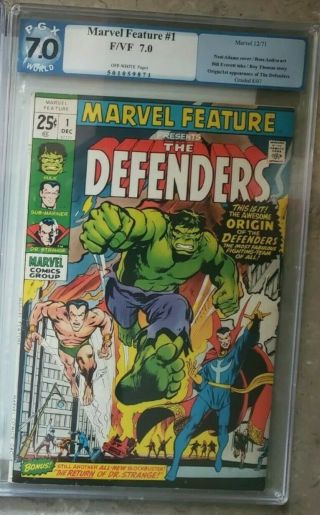 Marvel Feature 1 7.  0 1st App & Origin Of The Defenders,  Epic Hulk Cover