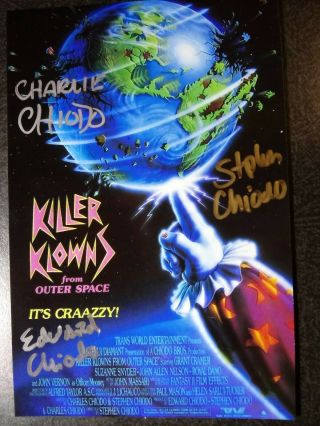 Stephen,  Edward Charles Chiodo Hand Signed 4x6 Photo - Killer Klowns From Space