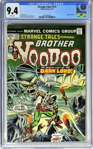 Strange Tales 172 (1974) Cgc 9.  4 Scarce White Pages 4th Brother Voodoo App.