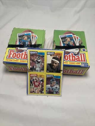 2 Wax Boxes 1987 Topps Football 36 Packs Unsearched,  Jerry Rice Box