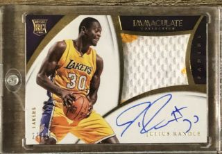 2014 - 15 Julius Randle Rookie Rc Panini Immaculate Auto Patch Jersey 23/25