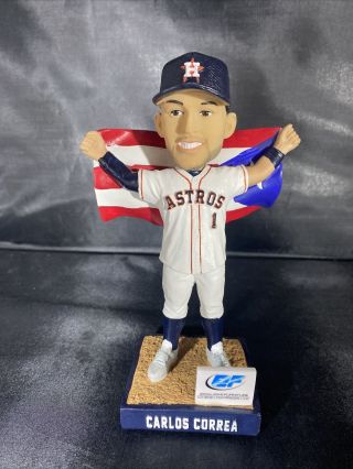 2019 Houston Astros Carlos Correa Puerto Rico Flag Bobblehead 9/21/2019 No Box