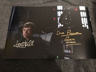 Hand Signed Star Wars Photo By Mark Hamill & Dave Prowse