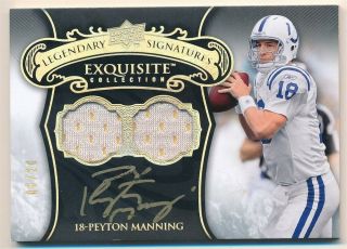 Peyton Manning 2008 Ud Exquisite Legendary Gold Autograph Dual Jersey Auto /20