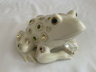 Lenox " The Prince Of Jewels " Jewel Encrusted Porcelain Frog Figurine