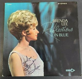 1967 Record Album Reflections In Blue Hand Signed Brenda Lee W/coa Jsa Avail