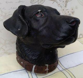 Vintage Bossons Chalkware Black Labrador