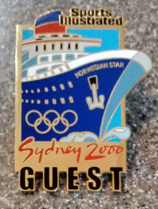 2000 Sports Illustrated Sydney Olympic Pin Press Media Guest Norweigan Star Ship
