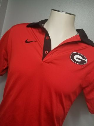 Mens S Nike University Of Georgia Bulldogs Uga Team Red Dri - Fit Polo Distressed