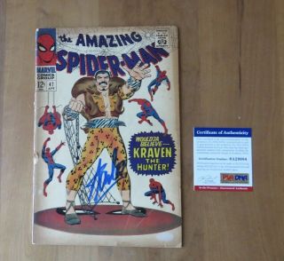 Spider Man 47 Stan Lee Auto Kraven Hunt John Romita Art 1967 Psa