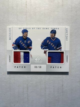 2000/01 Ud Sp Game Wayne Gretzky,  Mark Messier Game/used Jersey Patch /50