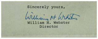 Fbi Director William H Webster Vintage Letter (2) Signed Autograph Republican