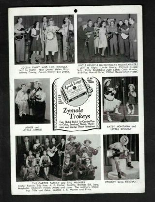 1942 Consolidated Drug Products " Zymole Trokeys " Country Music Stars Calendar