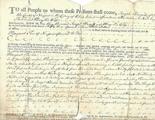 Newport Rhode Island 1772 Mortgage To Margaret Tew Signed By Important Residents