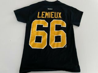 Mario Lemieux Nhl Pittsburgh Penguins Hockey Shirt Mens Size S By Reebok
