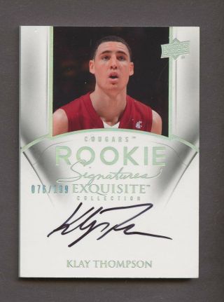2011 Ud Exquisite Klay Thompson Cougars Rc Rookie Auto /199