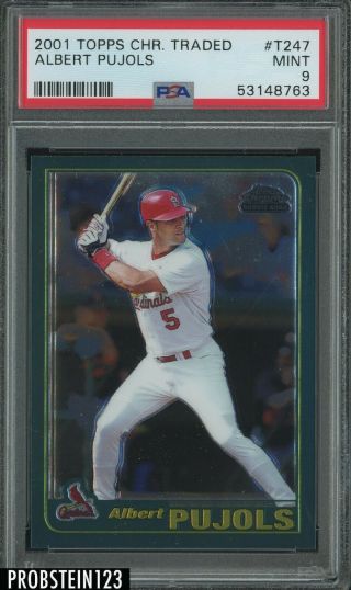 2001 Topps Chrome Traded T247 Albert Pujols St.  Louis Cardinals Rc Rookie Psa 9