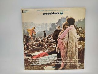 Woodstock Music From Soundtrack And More Cotillion 3 - Lp Set 1970 Sd3 - 500 Trifold