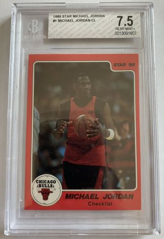 1986 Star 1 Michael Jordan - Checklist - Bgs 7.  5 Michael Jordan Rookie