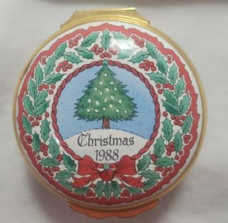 Halcyon Days Enamel Christmas Box 1988