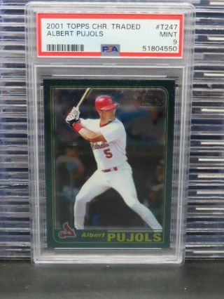 2001 Topps Chrome Traded Albert Pujols Rookie Card Rc T247 Psa 9 Cardinals S638