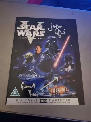 Signed Julian Glover Star Wars Empire Strikes Back Dvd Sleeve Charity