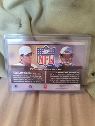 2000 Pacific Omega Tom Brady NFL Generations Rookie Card 13 Card 2