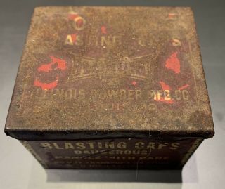 Vintage Illinois Powder Co Blasting Caps Tin,  No.  6 - 100 Ct. ,  Mining 2