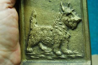 Antique Vintage Cast Iron Bradley & Hubbard Scottish Terrier Dog Bookends