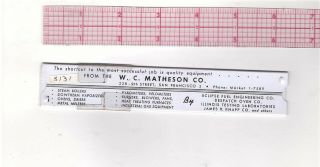 Slide Rule,  W.  C.  Matheson Co.  5 Inch,  Folded Plastic (s - 131) D - 1