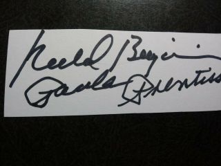 Paula Prentiss & RICHARD BENJAMIN Hand Signed Autograph CUT With 4X6 Photo 2